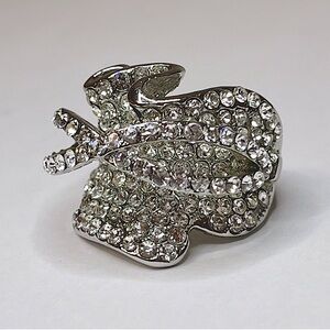 Stunning Sparkling Rima 14KG Silver and Rhinestone Ring - New